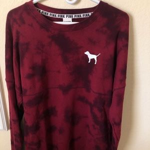 VS Pink Maroon TieDye sweatshirt